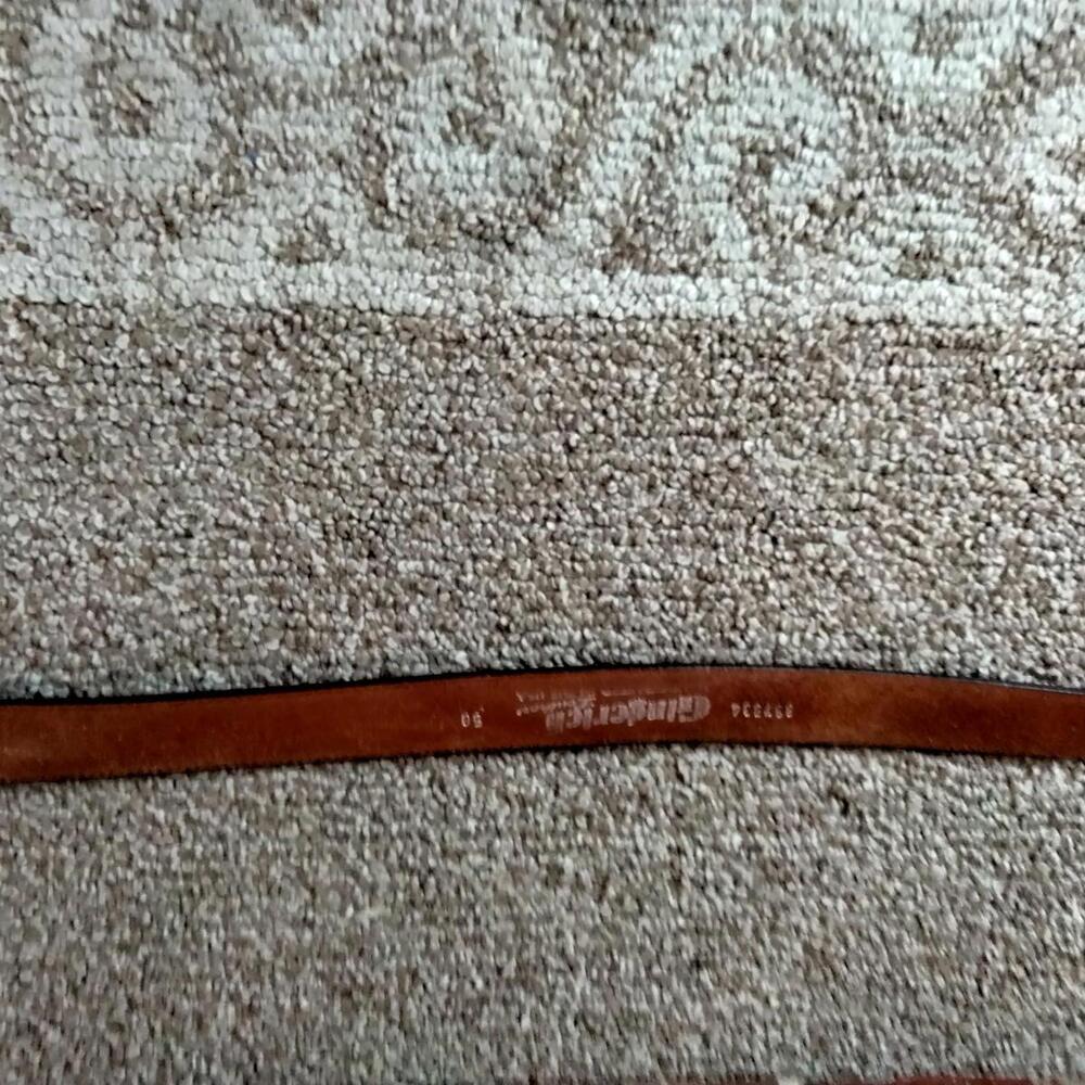 Gingerich Leather Mens Western Belt Size 50 Brown Harness Brass Studded USA 8575 - Picture 7 of 8